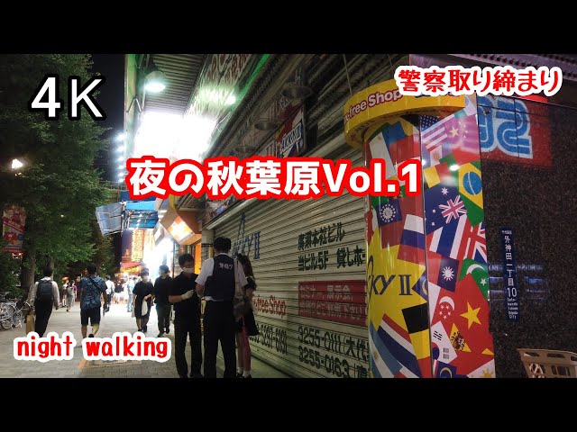 4K【夜の秋葉原Vol.1】中央通り メイドカフェ メイド喫茶 akihabara tokyo japan
